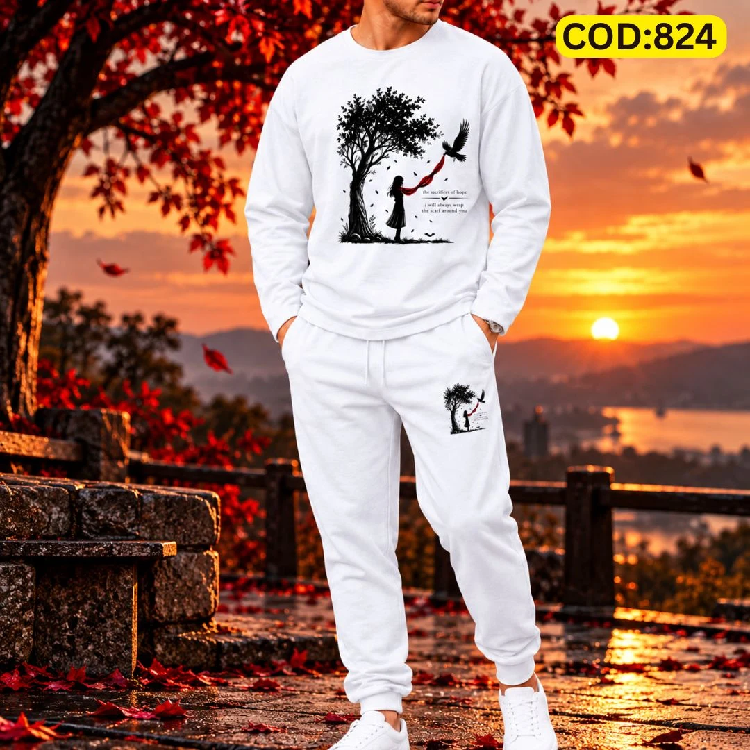 Stylish Drop Shoulder 100% Cotton T-Shirt & Trouser Combo set