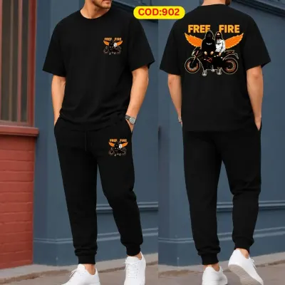 Stylish Drop Shoulder 100% Cotton T-Shirt & Trouser Combo set