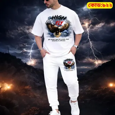 Stylish Drop Shoulder 100% Cotton T-Shirt & Trouser Combo set