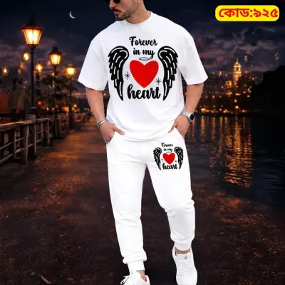 Stylish Drop Shoulder 100% Cotton T-Shirt & Trouser Combo set