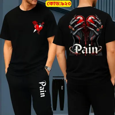 Stylish Drop Shoulder 100% Cotton T-Shirt & Trouser Combo set