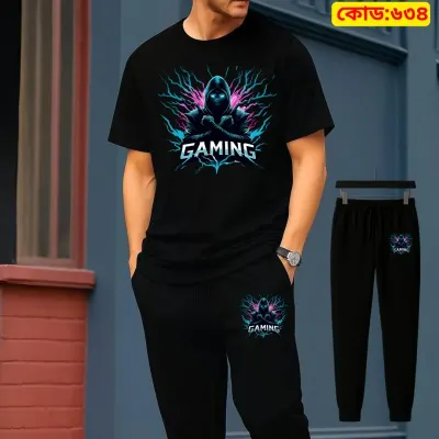 Stylish Drop Shoulder 100% Cotton T-Shirt & Trouser Combo set