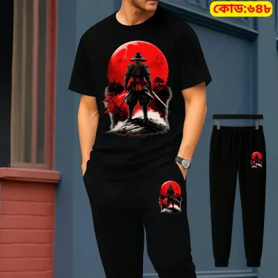 Stylish Drop Shoulder 100% Cotton T-Shirt & Trouser Combo set