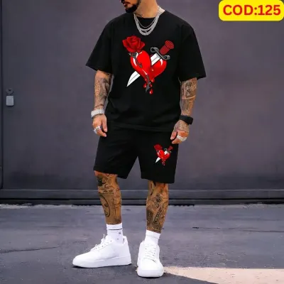 Stylish Men’s Summer T-Shirt & Shorts Combo Set