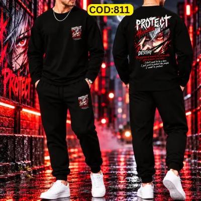 Stylish Drop Shoulder 100% Cotton T-Shirt & Trouser Combo set