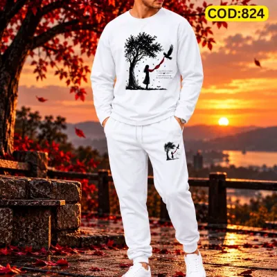 Stylish Drop Shoulder 100% Cotton T-Shirt & Trouser Combo set