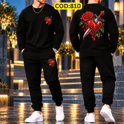 Stylish Drop Shoulder 100% Cotton T-Shirt & Trouser Combo set