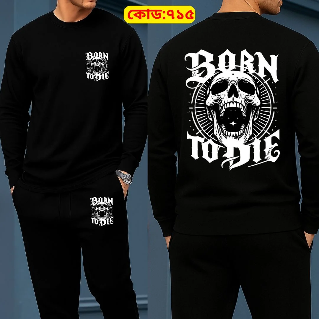 Long Sleeve Drop Shoulder Tshirt and Trouser Set – Born to Die Edition