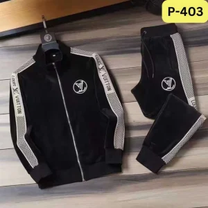 Men’s Premium Cotton Hoodie & Trouser Set - black gold Edition