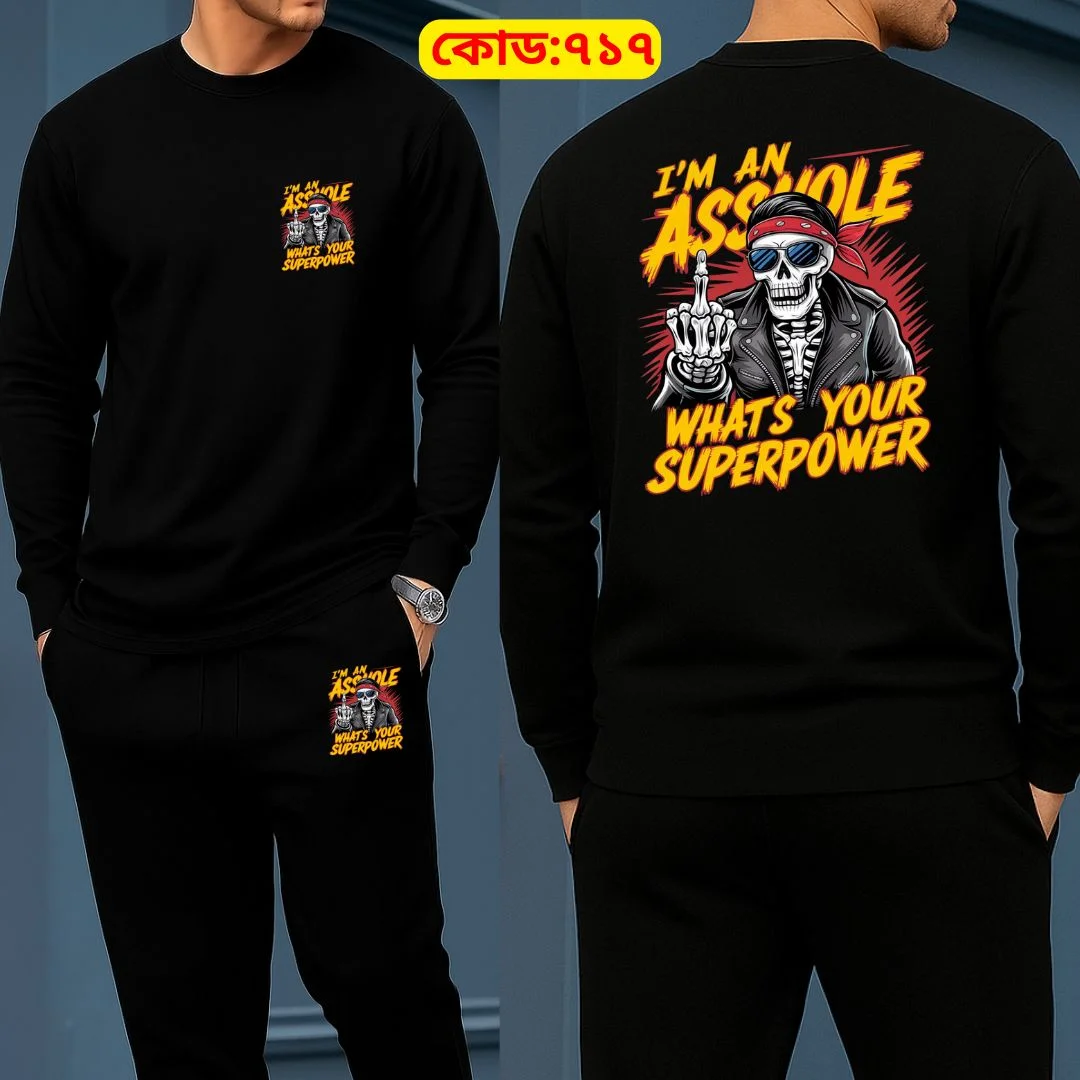 Long Sleeve Drop Shoulder Tshirt and Trouser Set – Superpower Edition