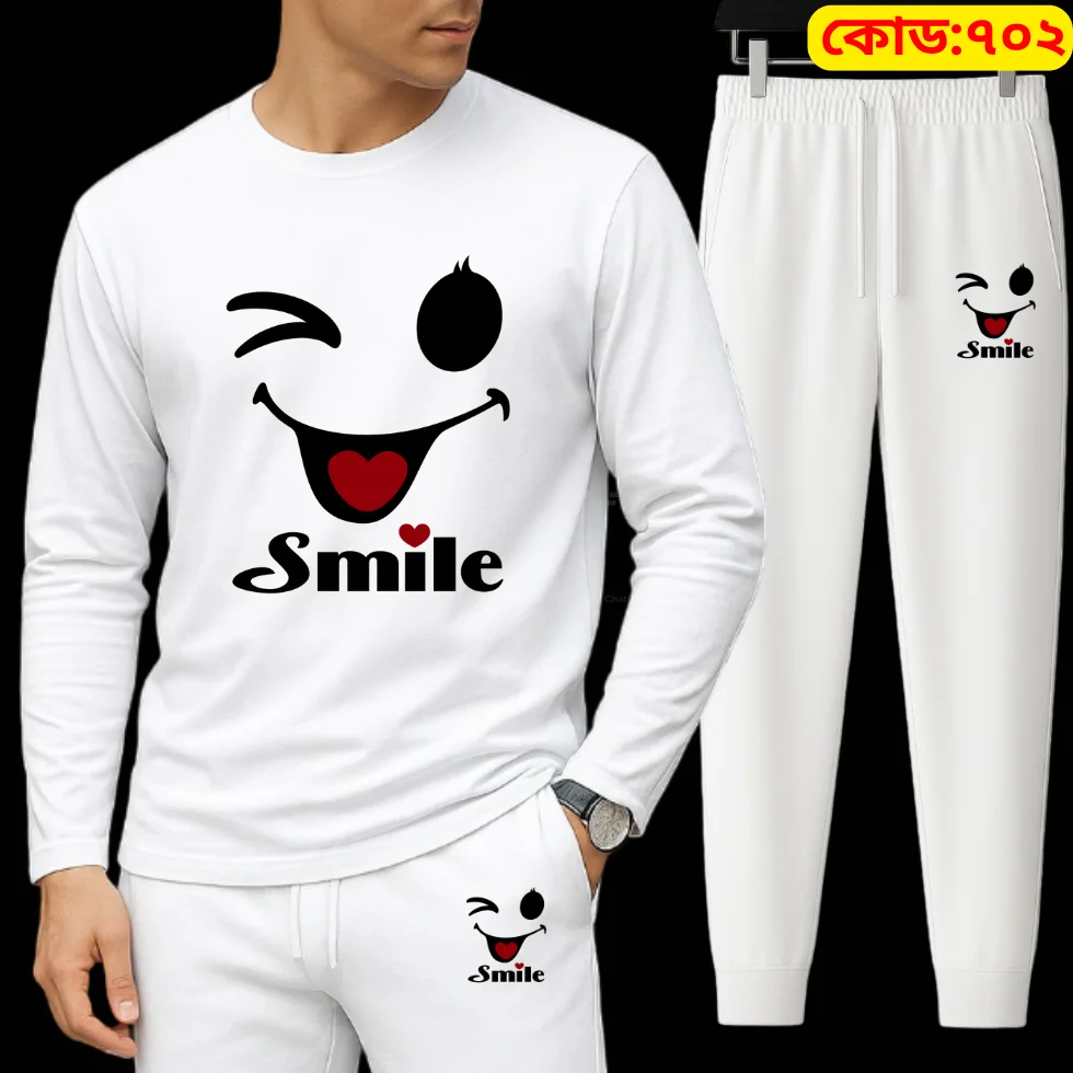 Long Sleeve Drop Shoulder Tshirt and Trouser Set – Smile Edition