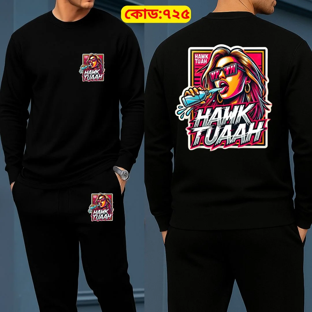 Long Sleeve Drop Shoulder Tshirt and Trouser Set – Hawk Tuaah Edition