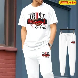 Stylish Drop Shoulder 100% Cotton T-Shirt & Trouser -Trust Edition