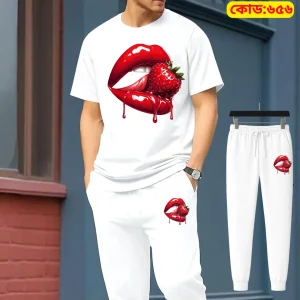 Stylish Drop Shoulder 100% Cotton T-Shirt & Trouser -Wh Chree Edition