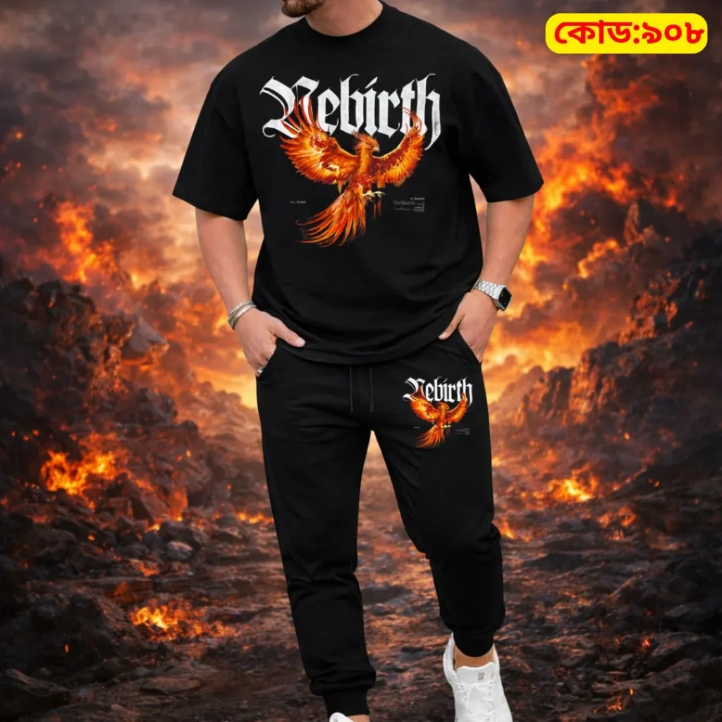Stylish Drop Shoulder 100% Cotton T-Shirt & Trouser Combo – Finix Edition